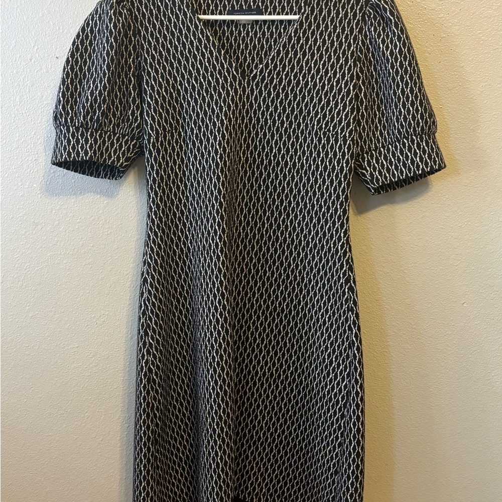 Tommy Hilfiger Black and White Midi Dress